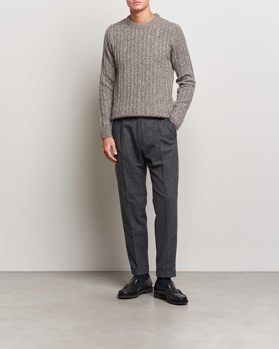 Herre | Trøjer | Stenströms | Super Geelong Merino Crewneck Brown