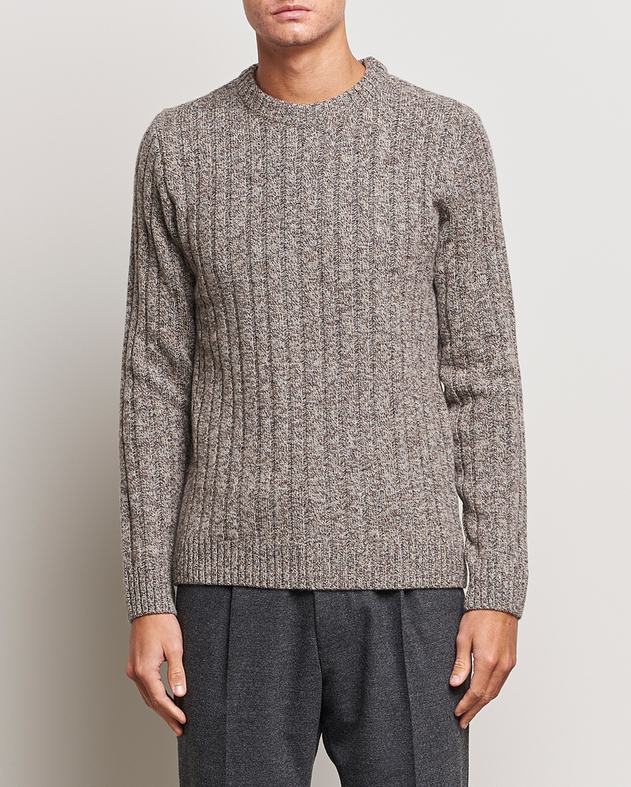 Herre | Trøjer | Stenströms | Super Geelong Merino Crewneck Brown
