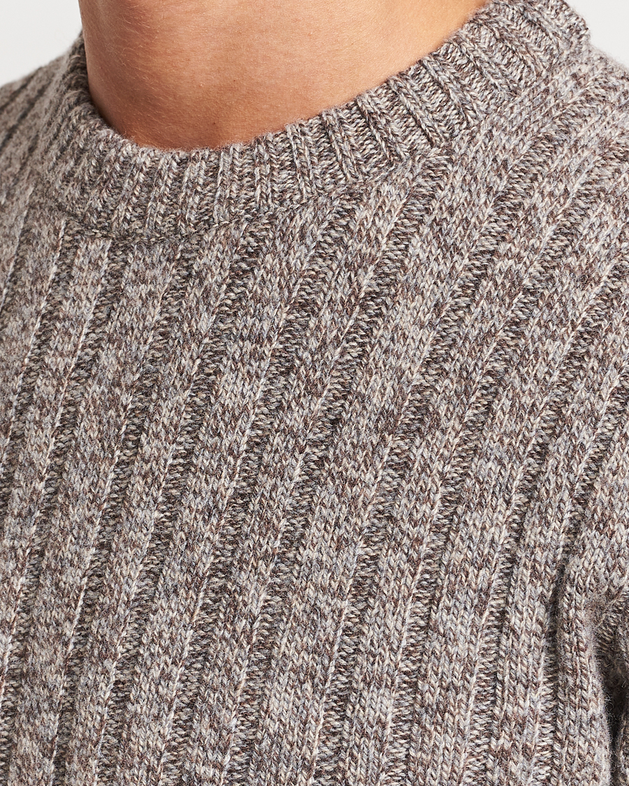 Herre | Trøjer | Stenströms | Super Geelong Merino Crewneck Brown