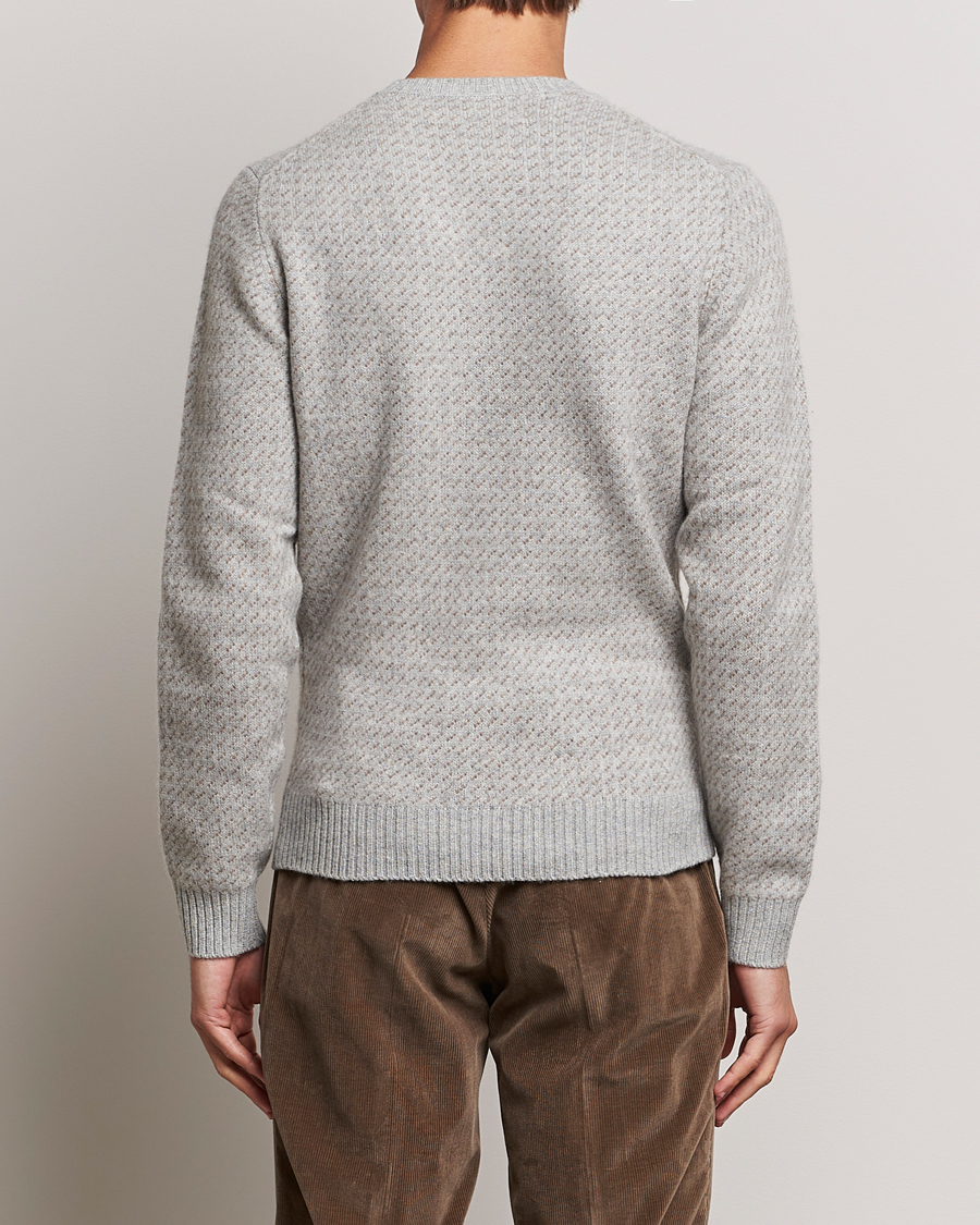 Herre | Trøjer | Stenströms | Patterned Yak Merino Crewneck Grey