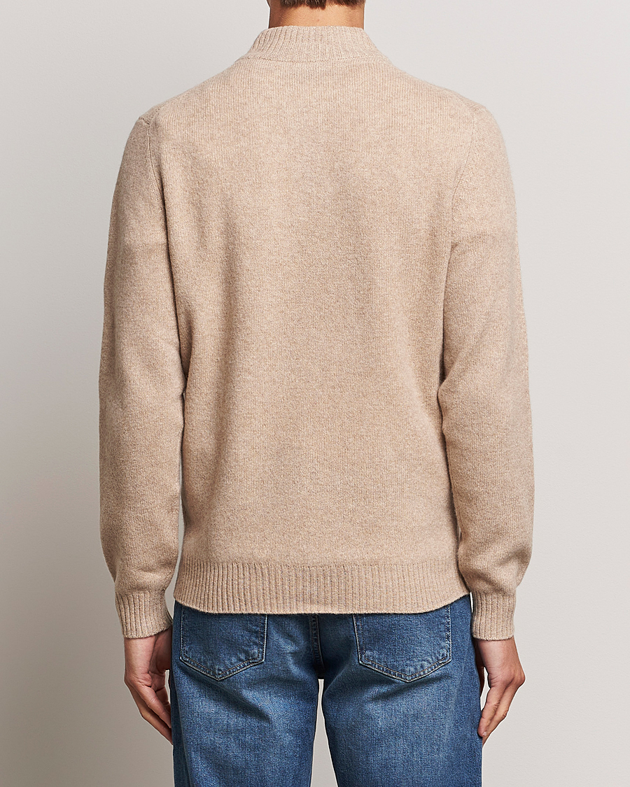 Herre | Trøjer | Stenströms | Patterned Yak Merino Half-Zip Beige