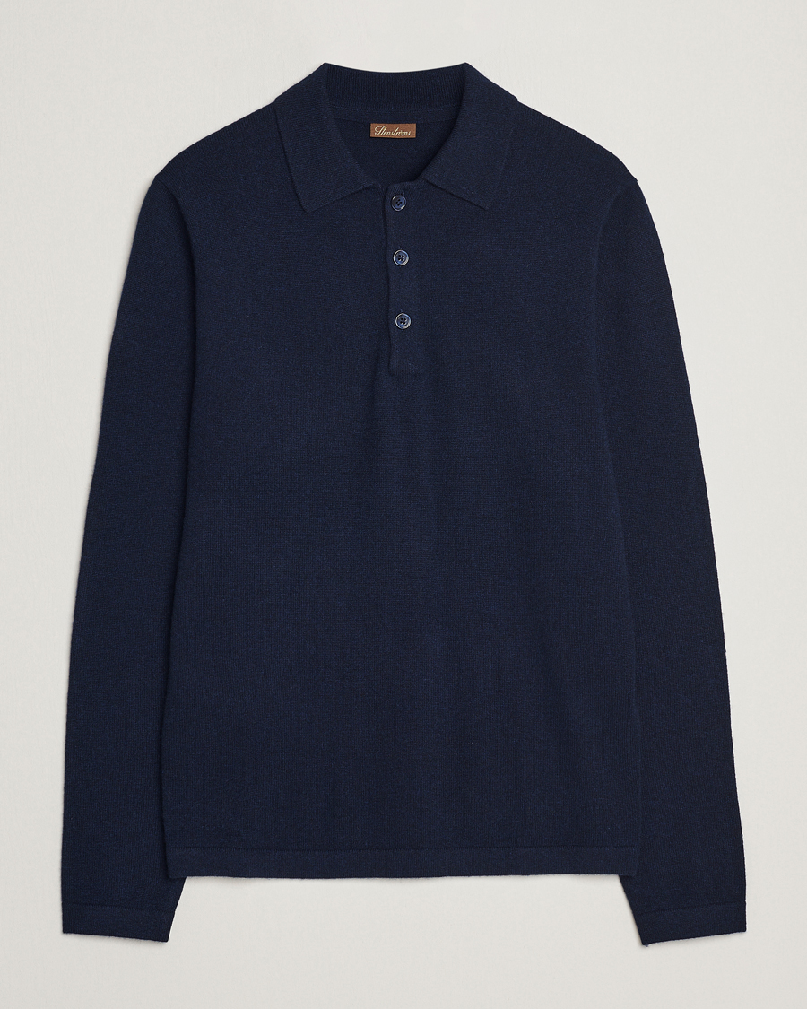 Herre | Trøjer | Stenströms | Cashmere Poloshirt Navy