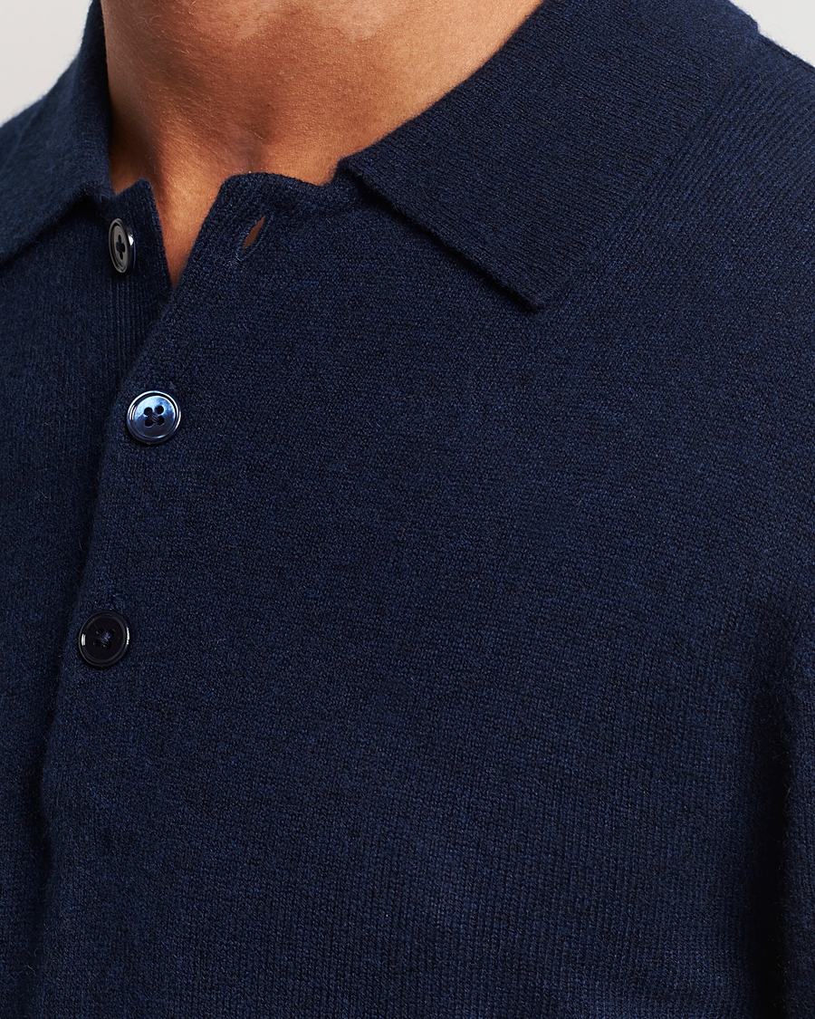 Herre | Trøjer | Stenströms | Cashmere Poloshirt Navy