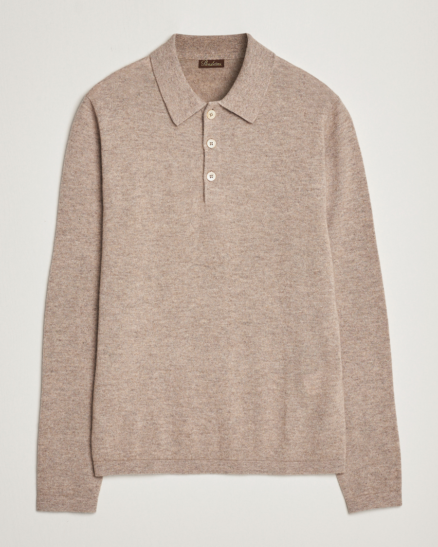 Herre | Trøjer | Stenströms | Cashmere Poloshirt Beige