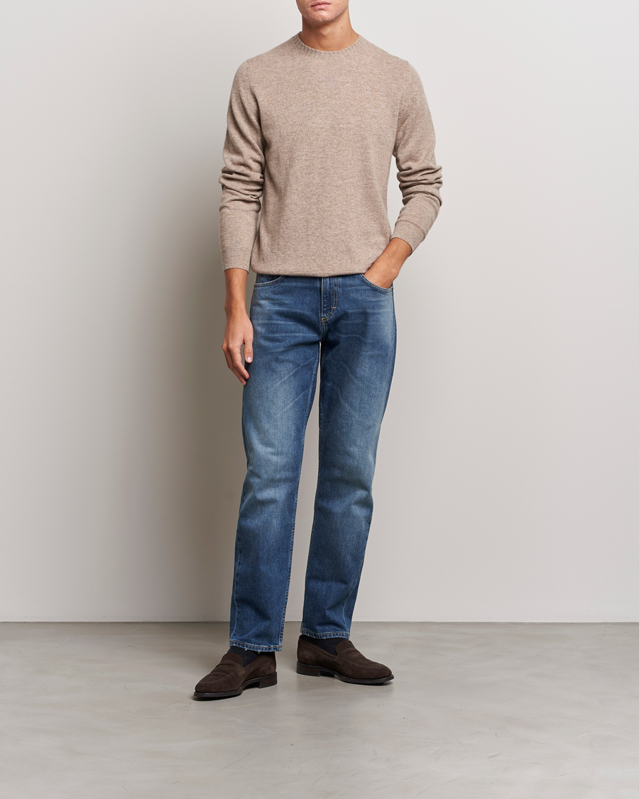 Herre | Trøjer | Stenströms | Cashmere Crewneck Beige