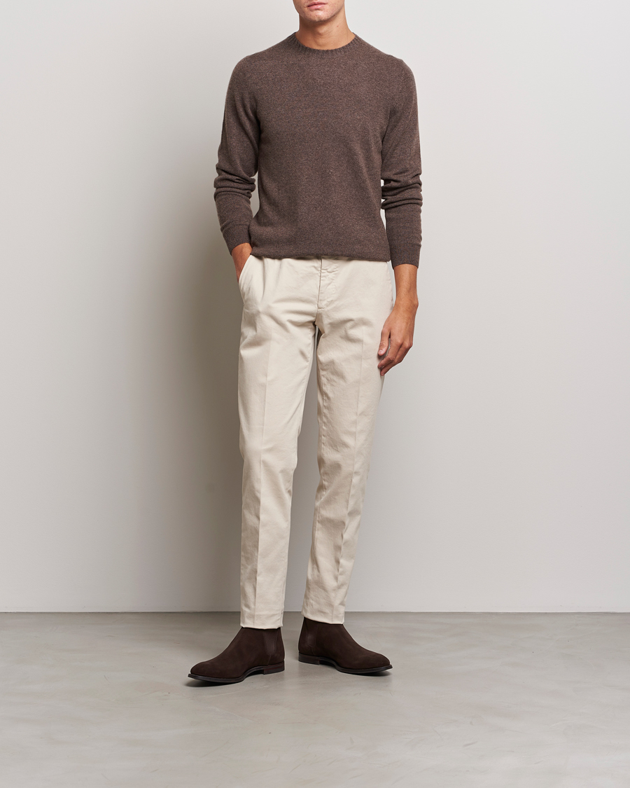 Herre | Trøjer | Stenströms | Cashmere Crewneck Dark Brown