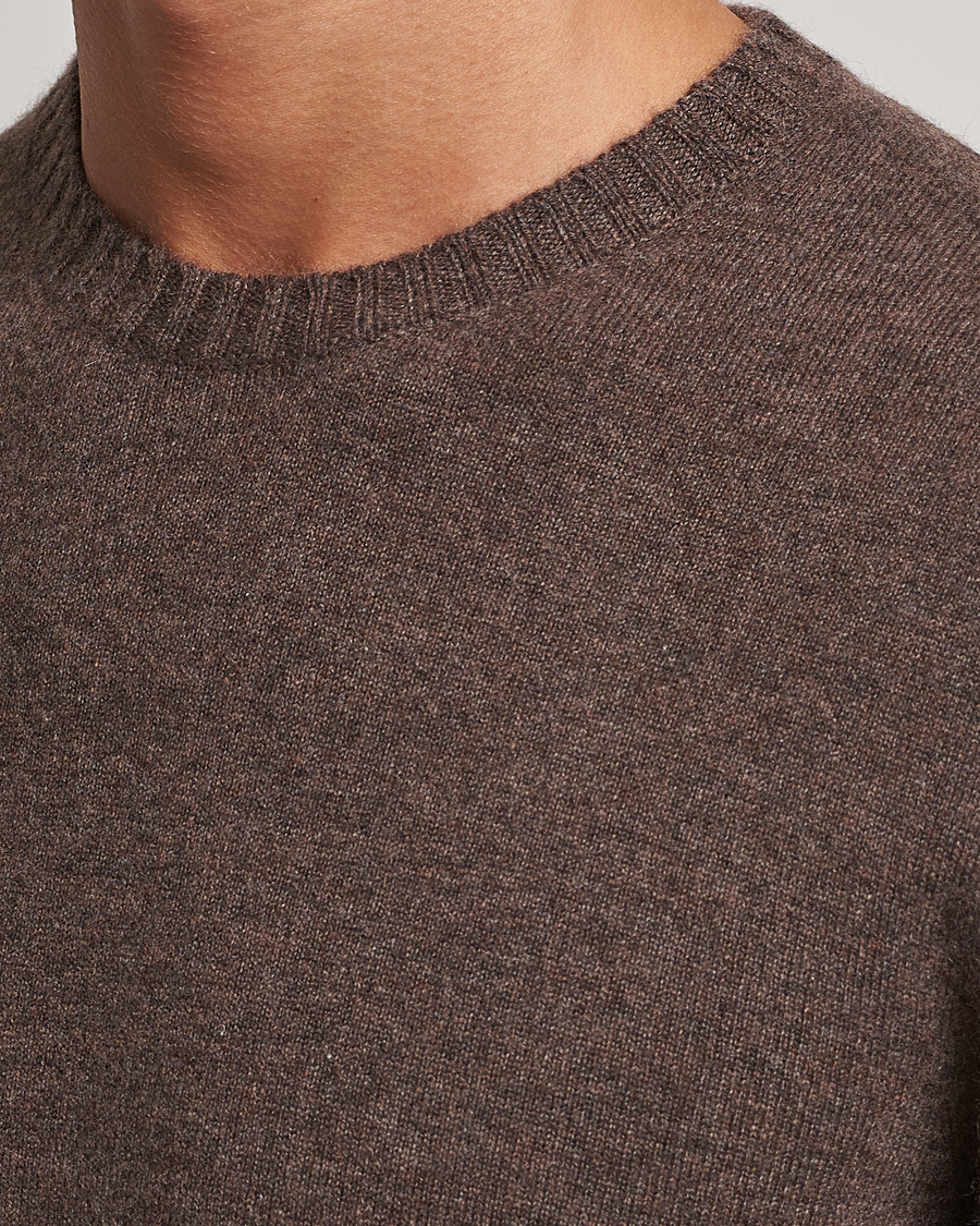 Herre | Trøjer | Stenströms | Cashmere Crewneck Dark Brown