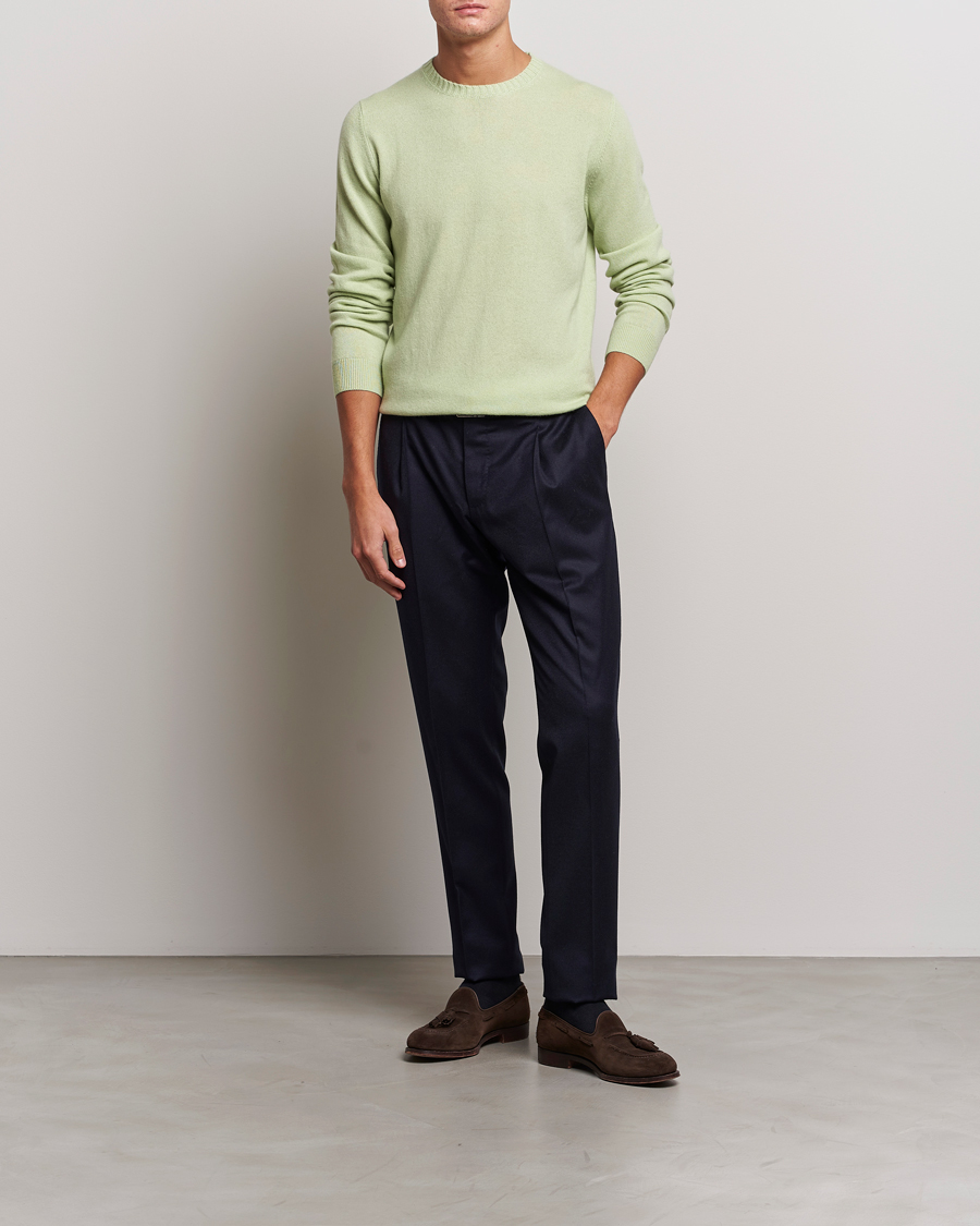 Herre | Trøjer | Stenströms | Cashmere Crewneck Soft Green