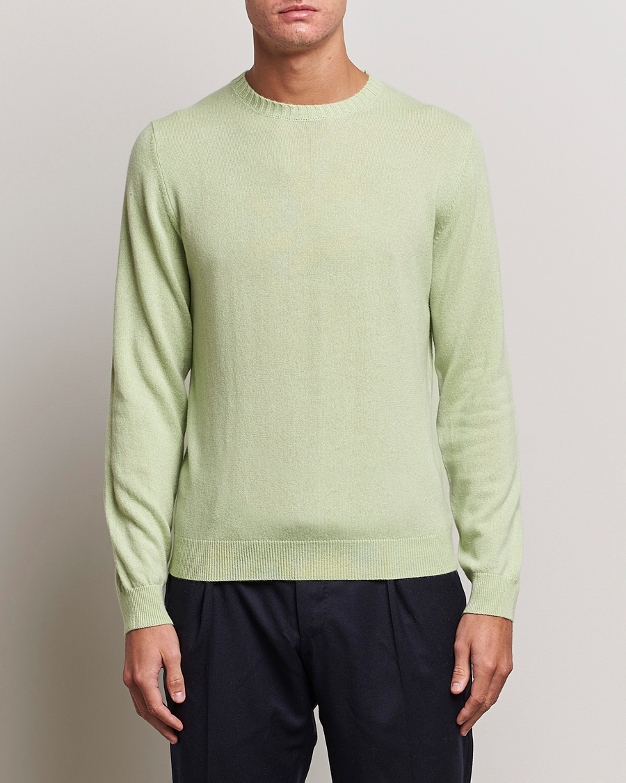 Herre | Trøjer | Stenströms | Cashmere Crewneck Soft Green