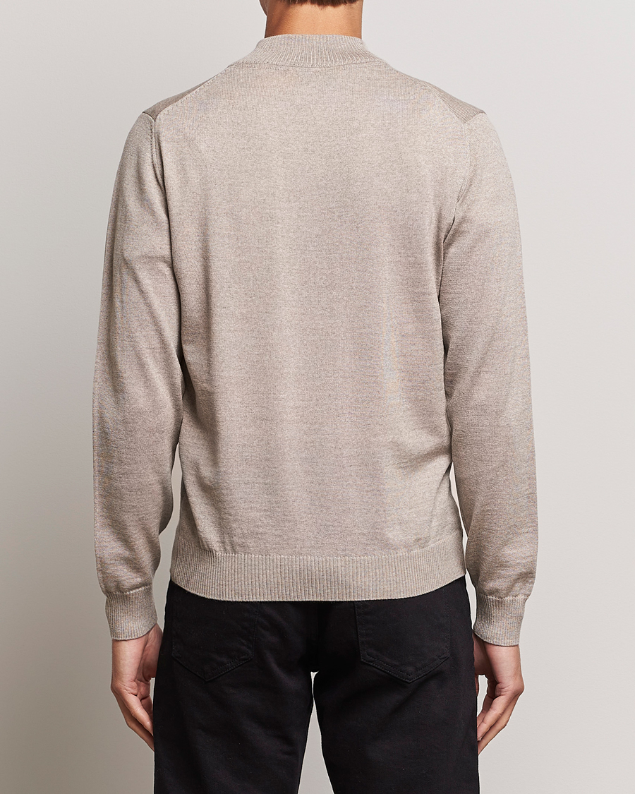 Herre | Trøjer | Stenströms | Merino Half Zip Beige