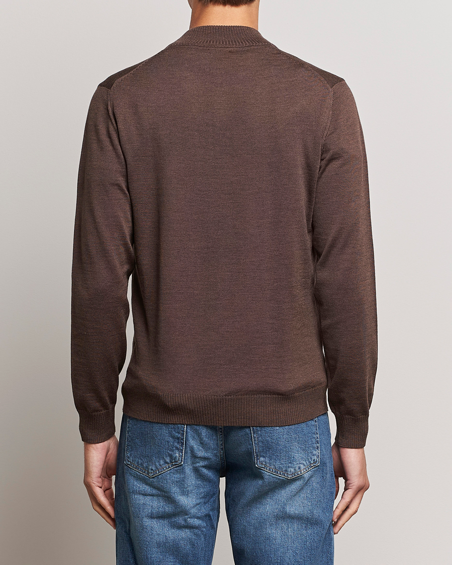 Herre | Trøjer | Stenströms | Merino Half Zip Brown