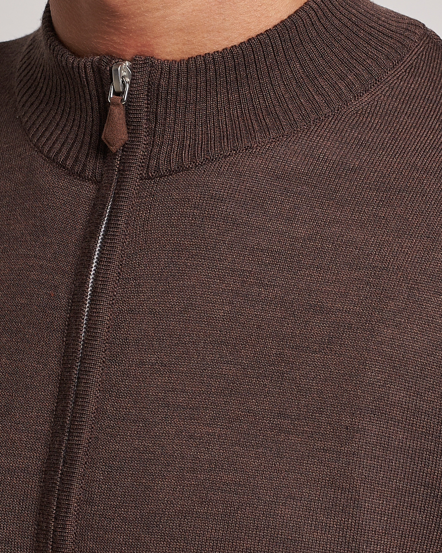 Herre | Trøjer | Stenströms | Merino Full Zip Brown
