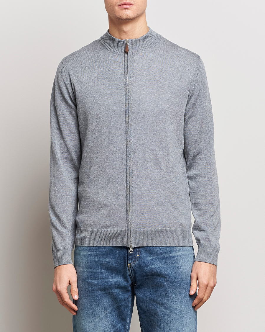 Herre | Full-zip | Stenströms | Merino Full Zip Grey