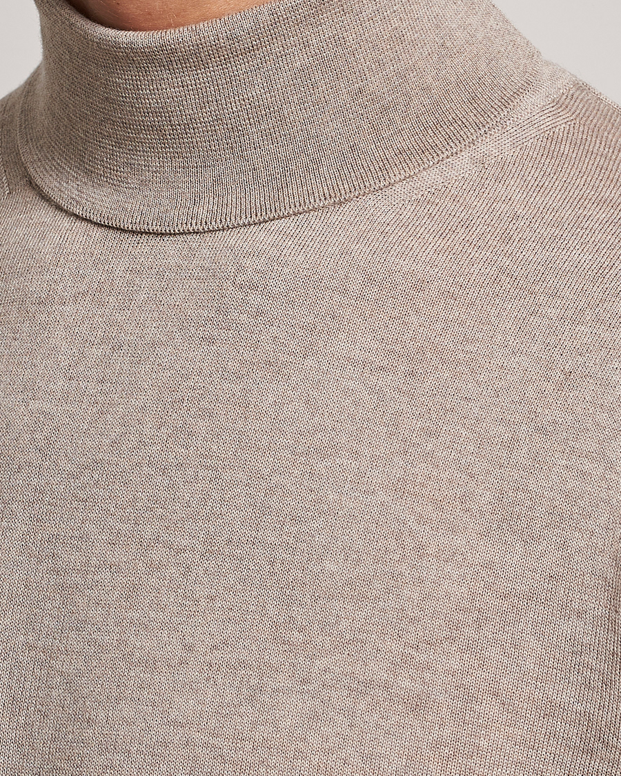 Herre | Trøjer | Stenströms | Fine Merino Rollneck Beige