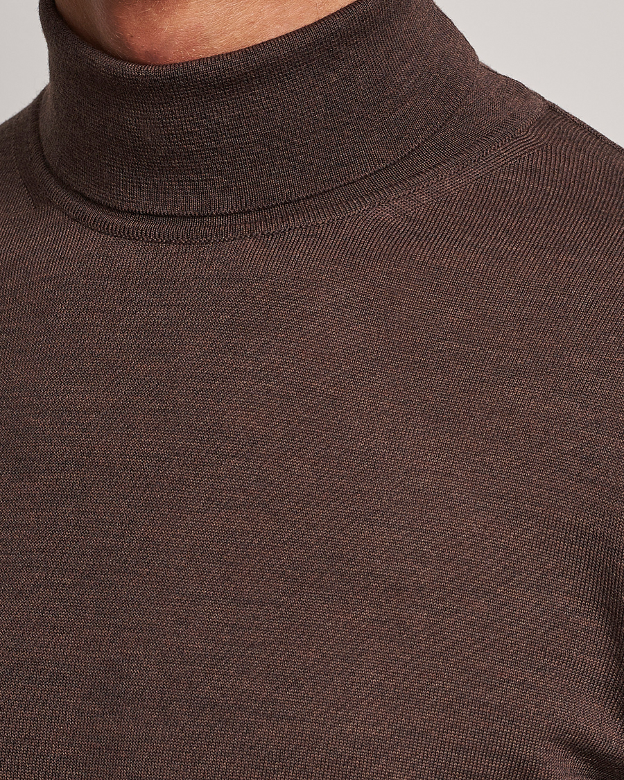 Herre | Trøjer | Stenströms | Fine Merino Rollneck Brown