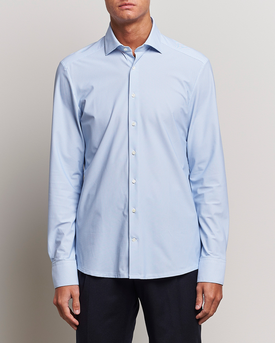 Herre | Skjorter | Stenströms | Slimline 4-Way Stretch Cut Away Shirt Light Blue