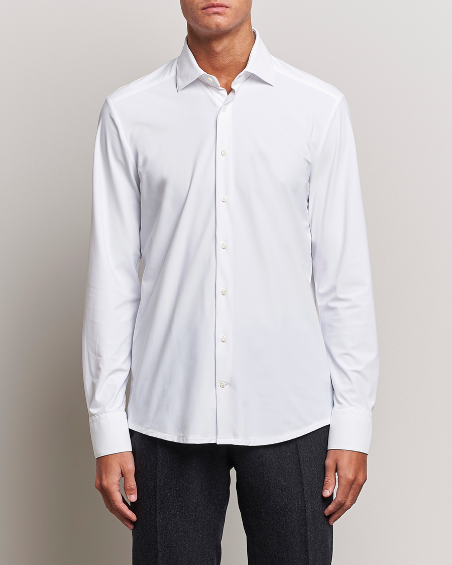 Herre | Casual | Stenströms | Slimline Cut Away 4-Way Stretch Shirt White