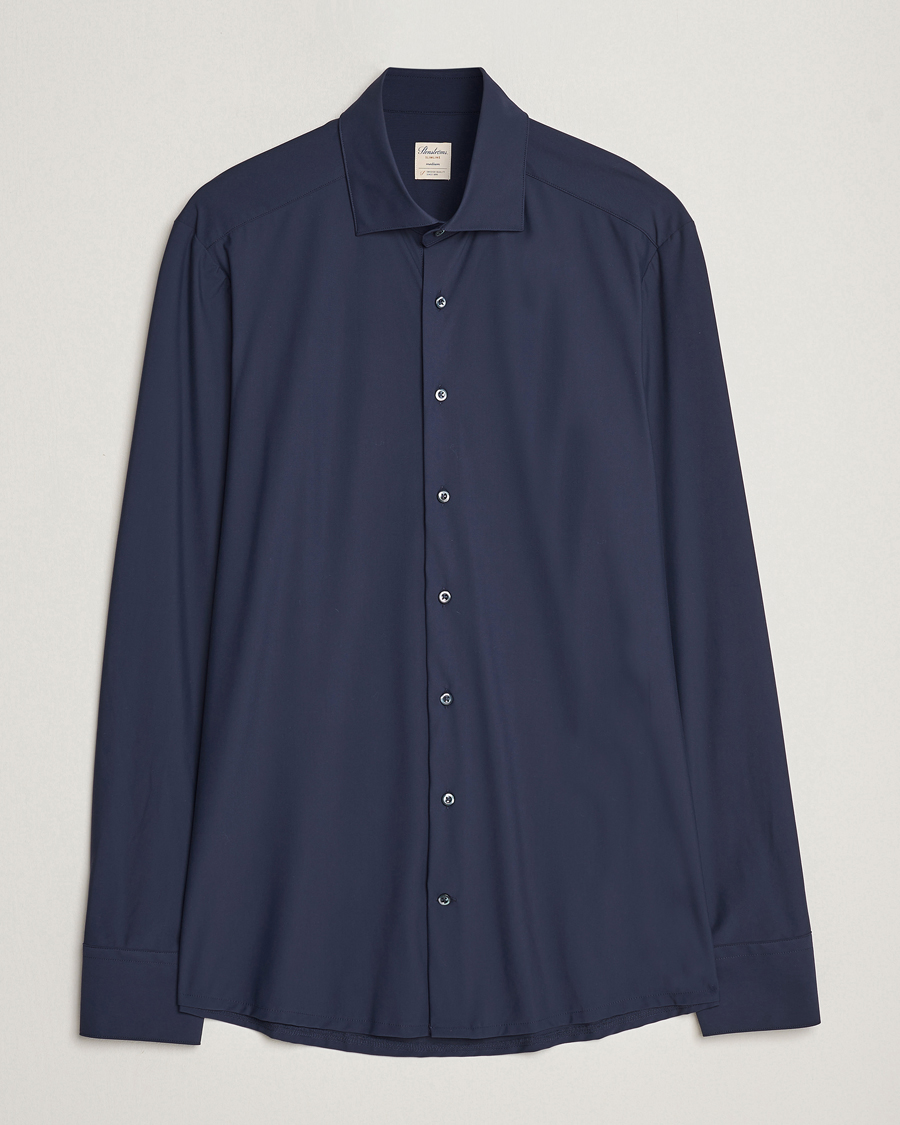 Herre | Skjorter | Stenströms | Slimline Cut Away 4-Way Stretch Shirt Navy