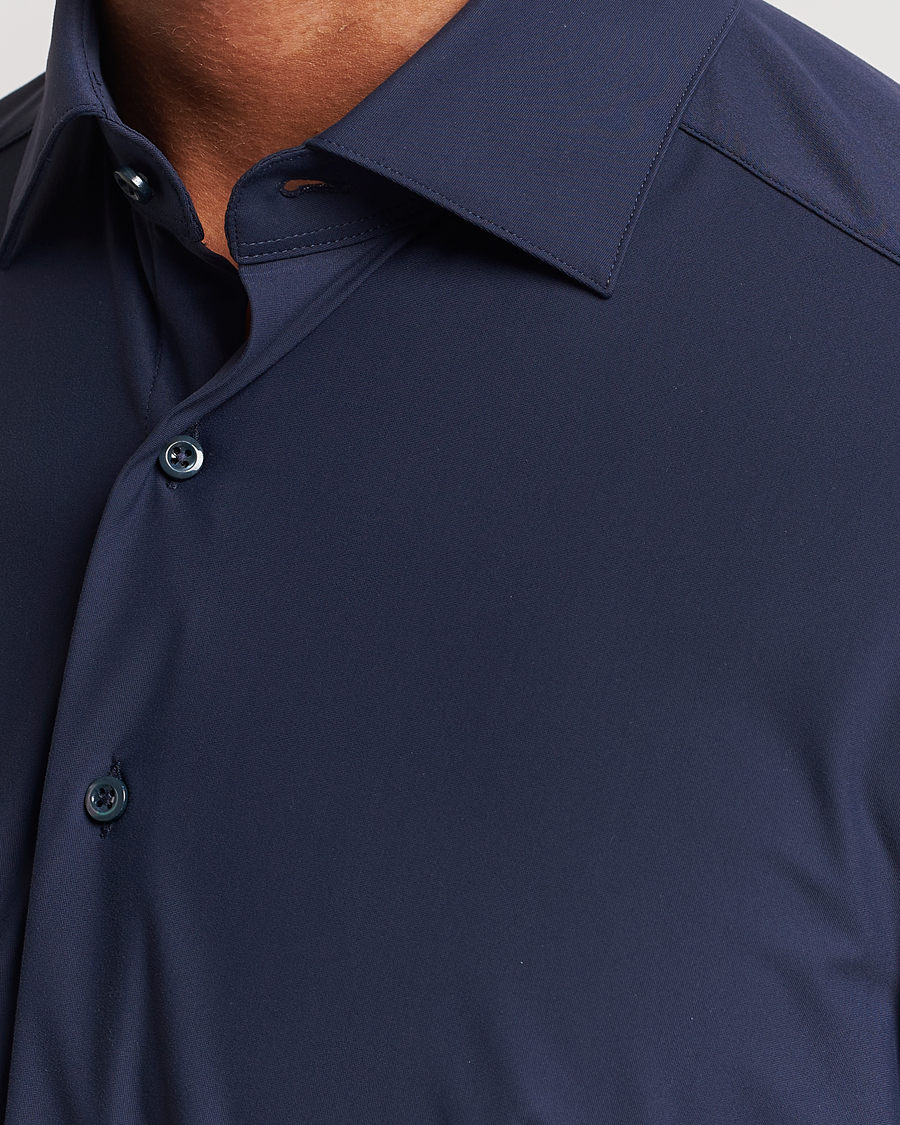 Herre | Skjorter | Stenströms | Slimline Cut Away 4-Way Stretch Shirt Navy