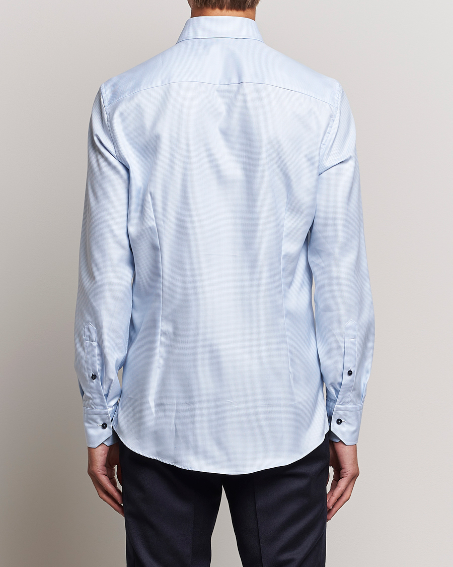 Herre | Skjorter | Stenströms | Slimline Micro Structure Contrast Shirt Blue