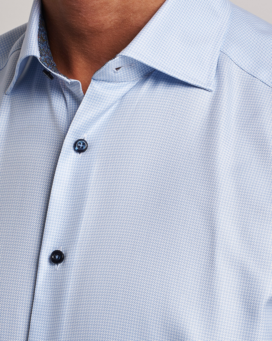 Herre | Skjorter | Stenströms | Slimline Micro Structure Contrast Shirt Blue