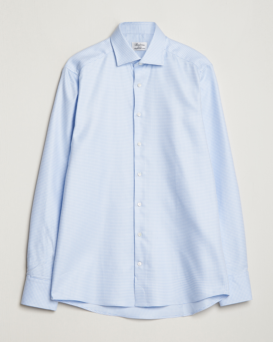 Herre | Skjorter | Stenströms | Slimline Micro Structure Cut Away Shirt Light Blue