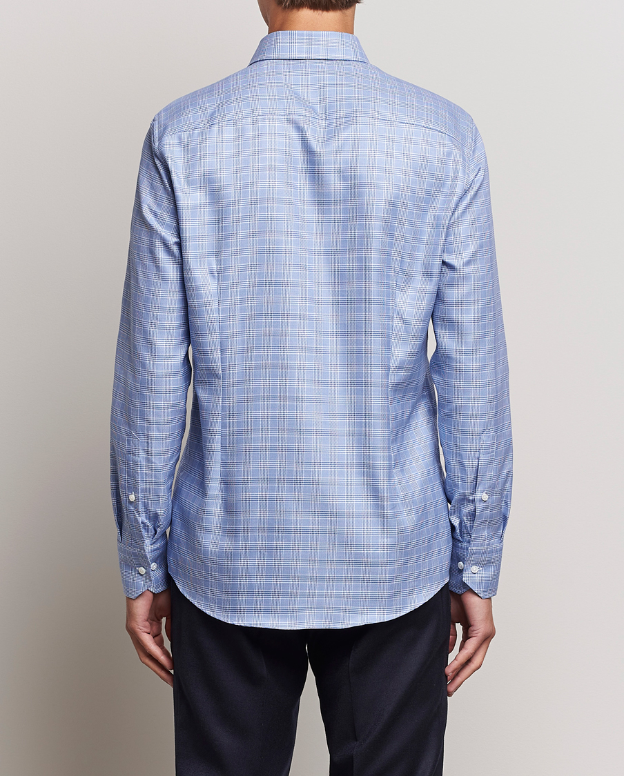 Herre | Skjorter | Stenströms | Slimline Checked Cut Away Shirt Blue