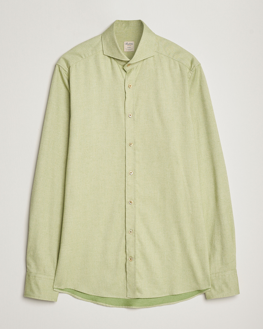 Herre | Skjorter | Stenströms | Slimline Flannel Shirt Green