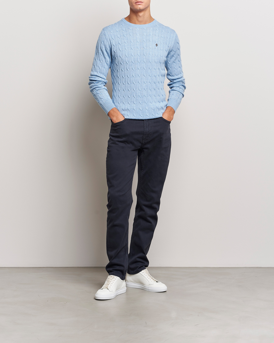 Herre | Bukser | Morris | James Brushed 5-Pocket Pant Blue