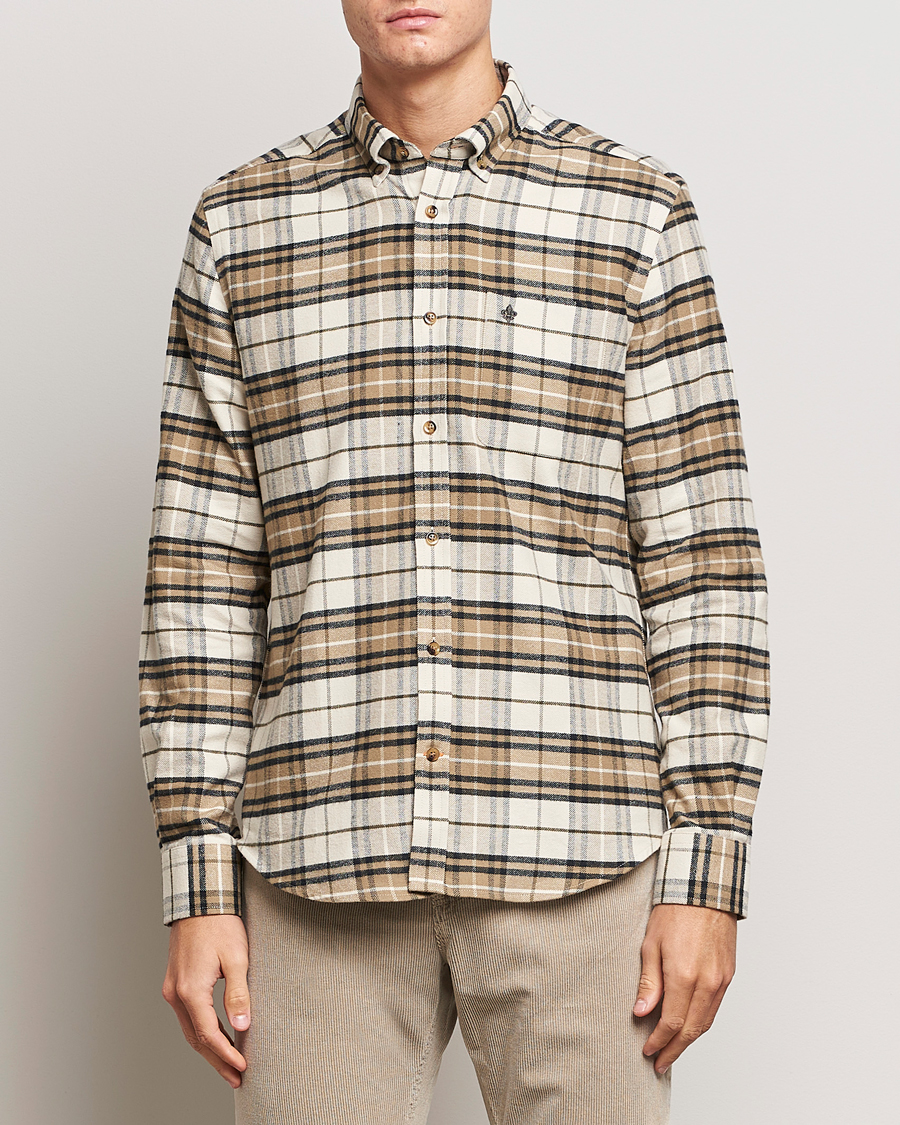 Herre | Skjorter | Morris | Flanell Big Check Shirt Off White