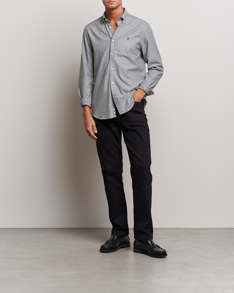 Herre | Skjorter | Morris | Watts Flanell Shirt Light Grey