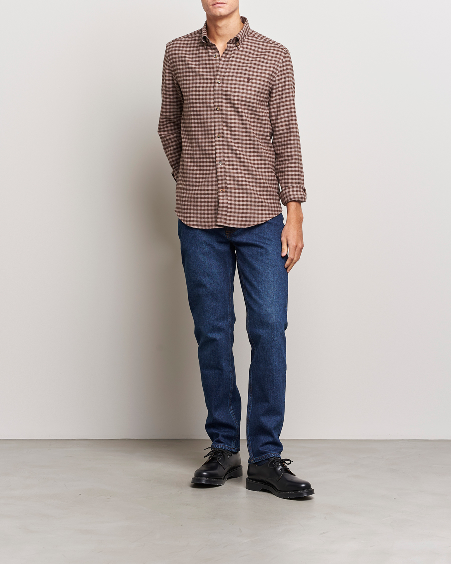 Herre | Skjorter | Morris | Flanell Check Shirt Brown