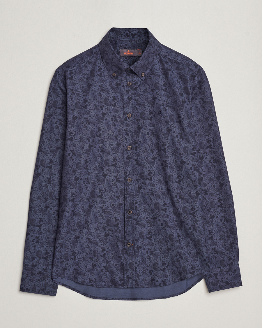 Herre | Skjorter | Morris | Printed Flower Shirt Navy