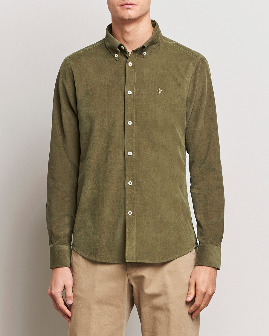 Herre | Skjorter | Morris | Douglas Corduroy Shirt Olive