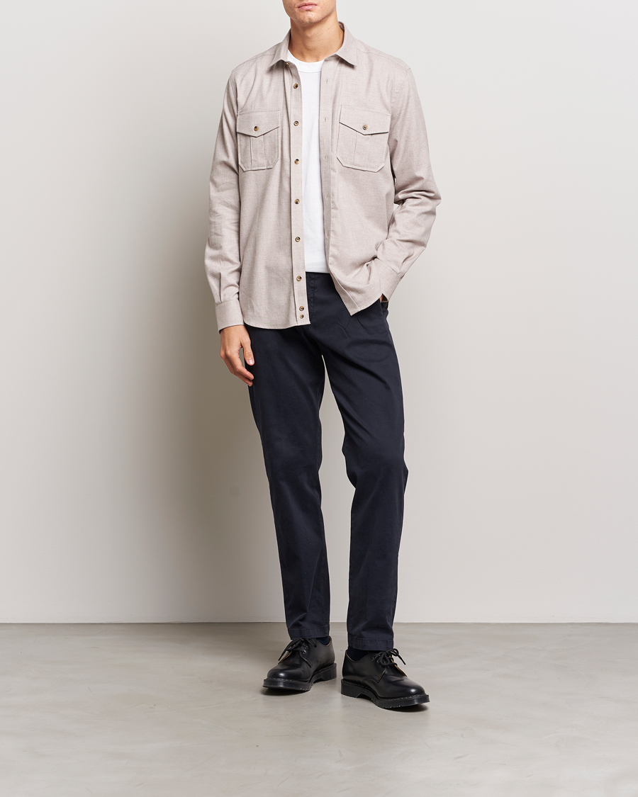 Herre | Skjorter | Morris | Weights Flanell Shirt Khaki
