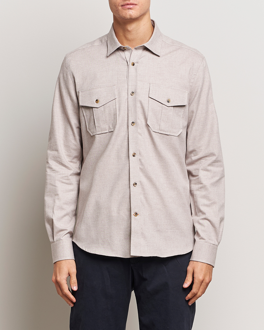 Herre | Skjorter | Morris | Weights Flanell Shirt Khaki