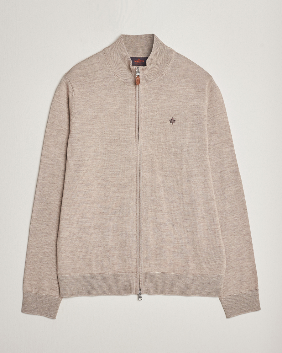 Herre | Trøjer | Morris | Merino Zip Cardigan Khaki