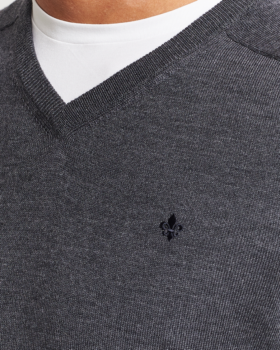 Herre | Trøjer | Morris | Merino V-neck Grey