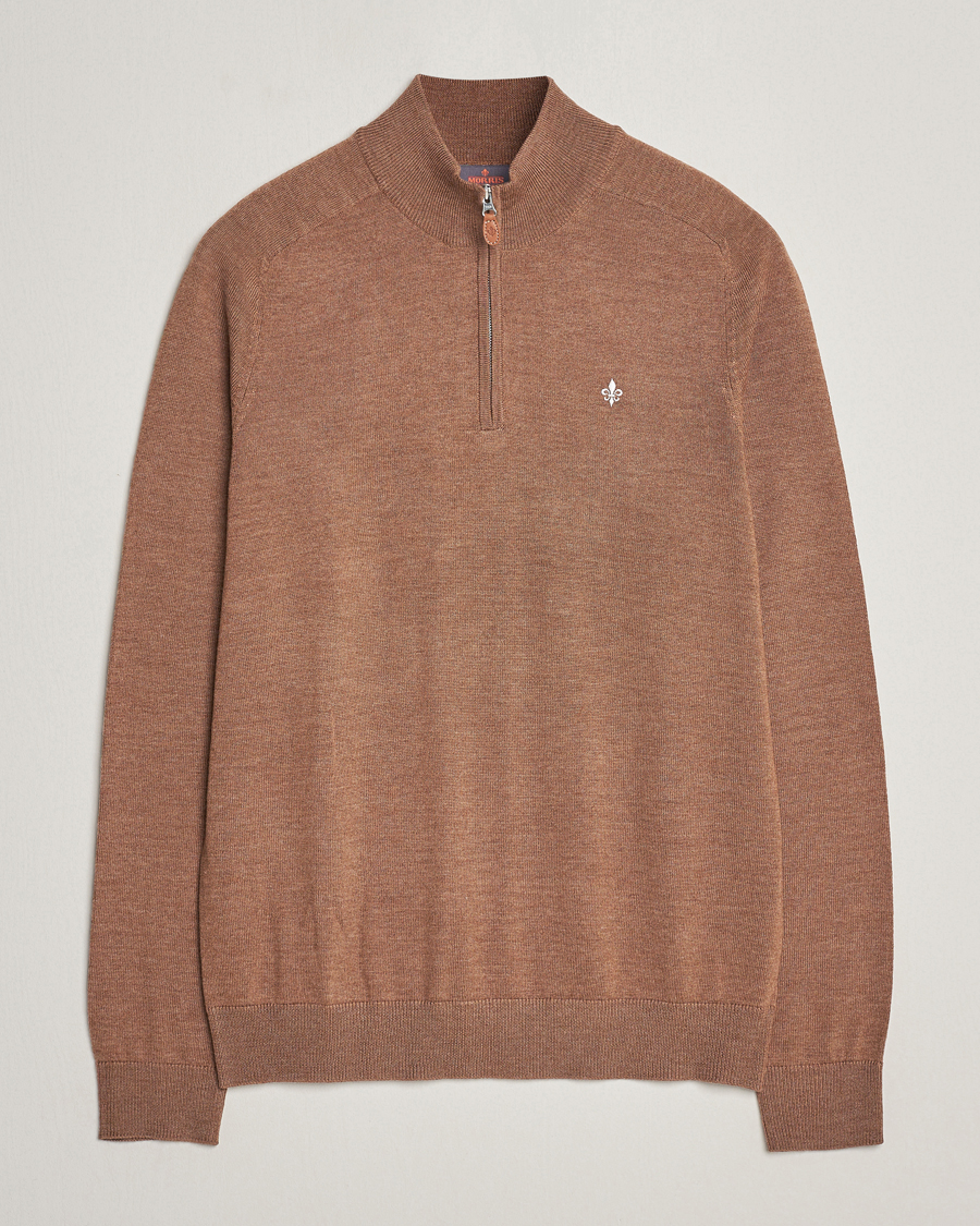Herre | Trøjer | Morris | John Merino Half Zip Camel