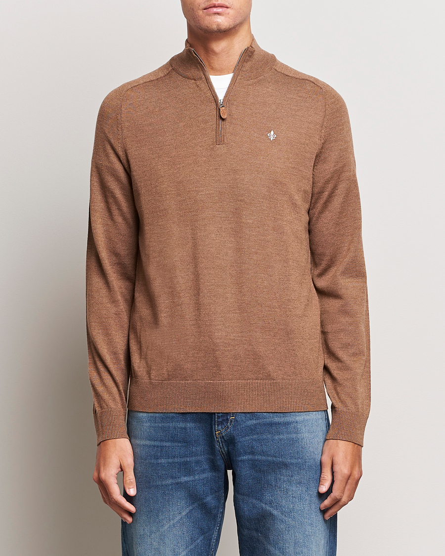Herre | Trøjer | Morris | John Merino Half Zip Camel