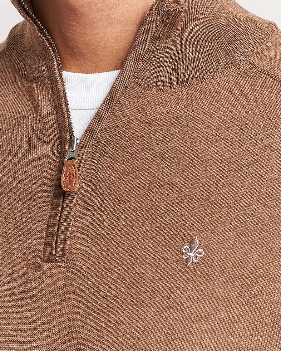 Herre | Trøjer | Morris | John Merino Half Zip Camel