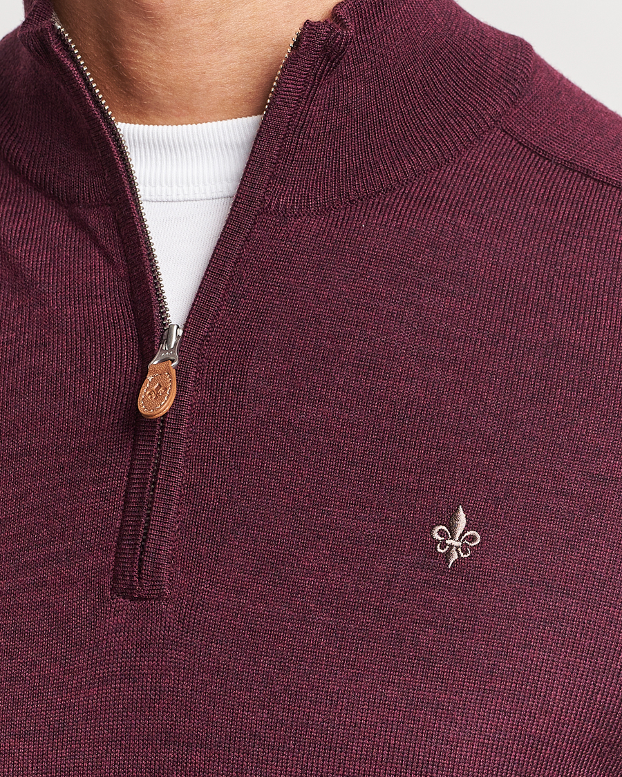 Herre | Trøjer | Morris | John Merino Half Zip Wine Red