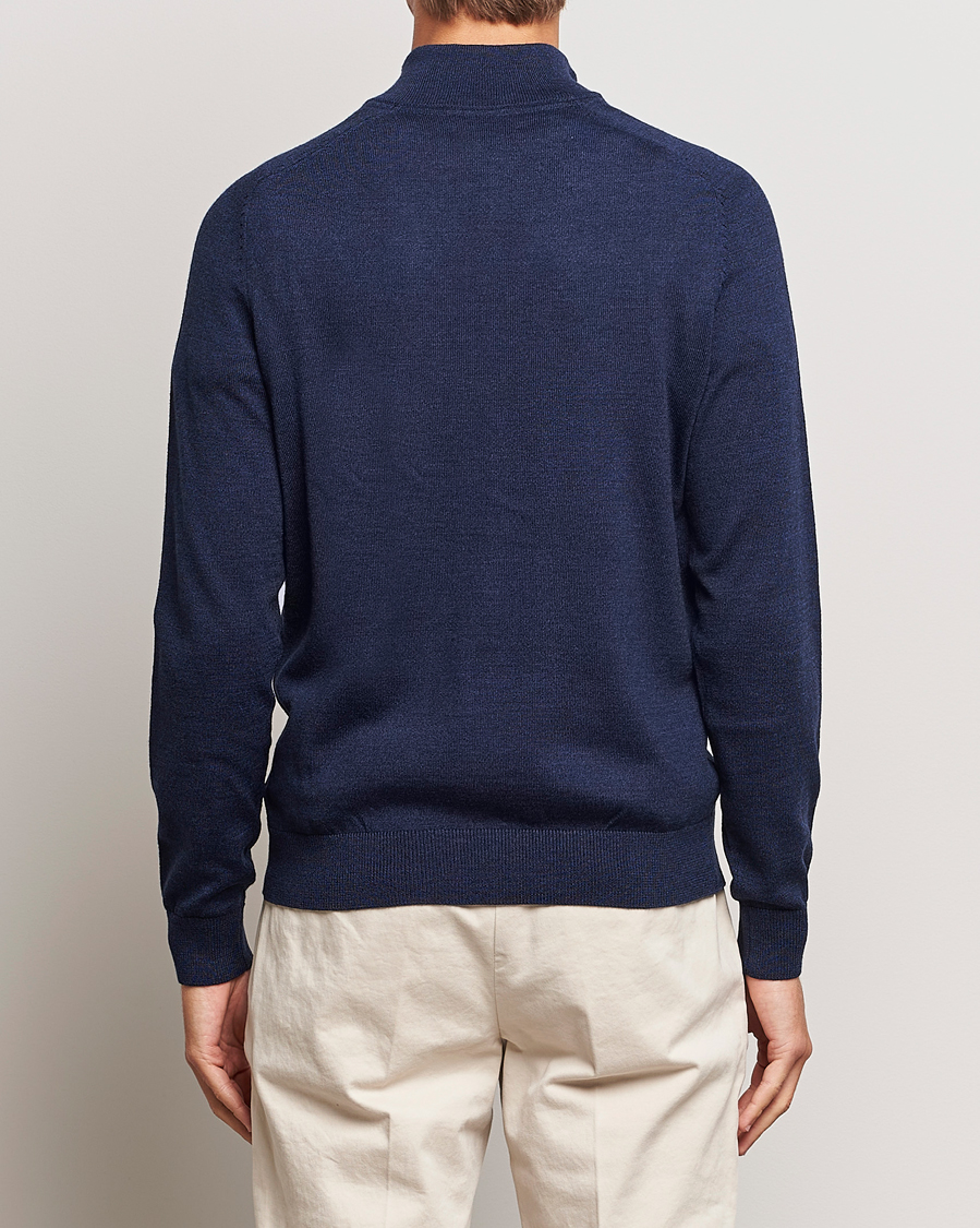 Herre | Trøjer | Morris | John Merino Half Zip Blue