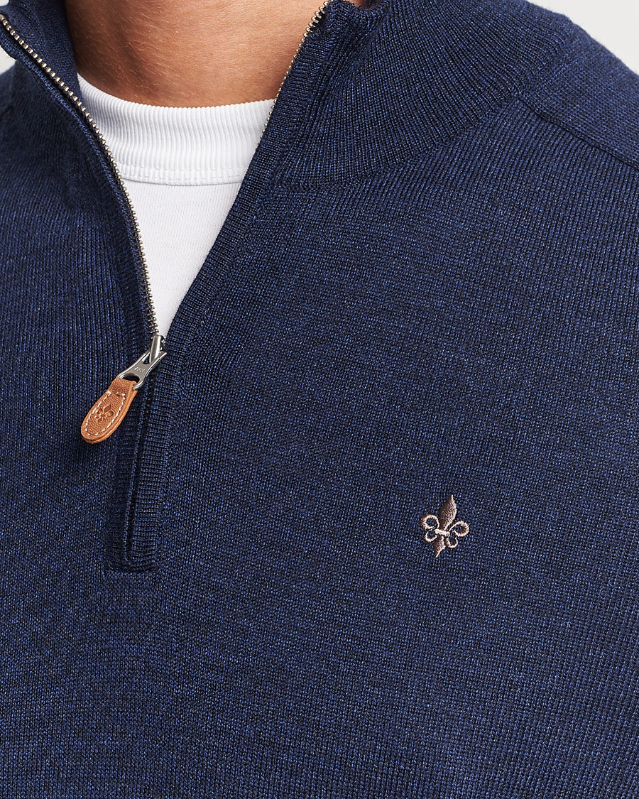 Herre | Trøjer | Morris | John Merino Half Zip Blue