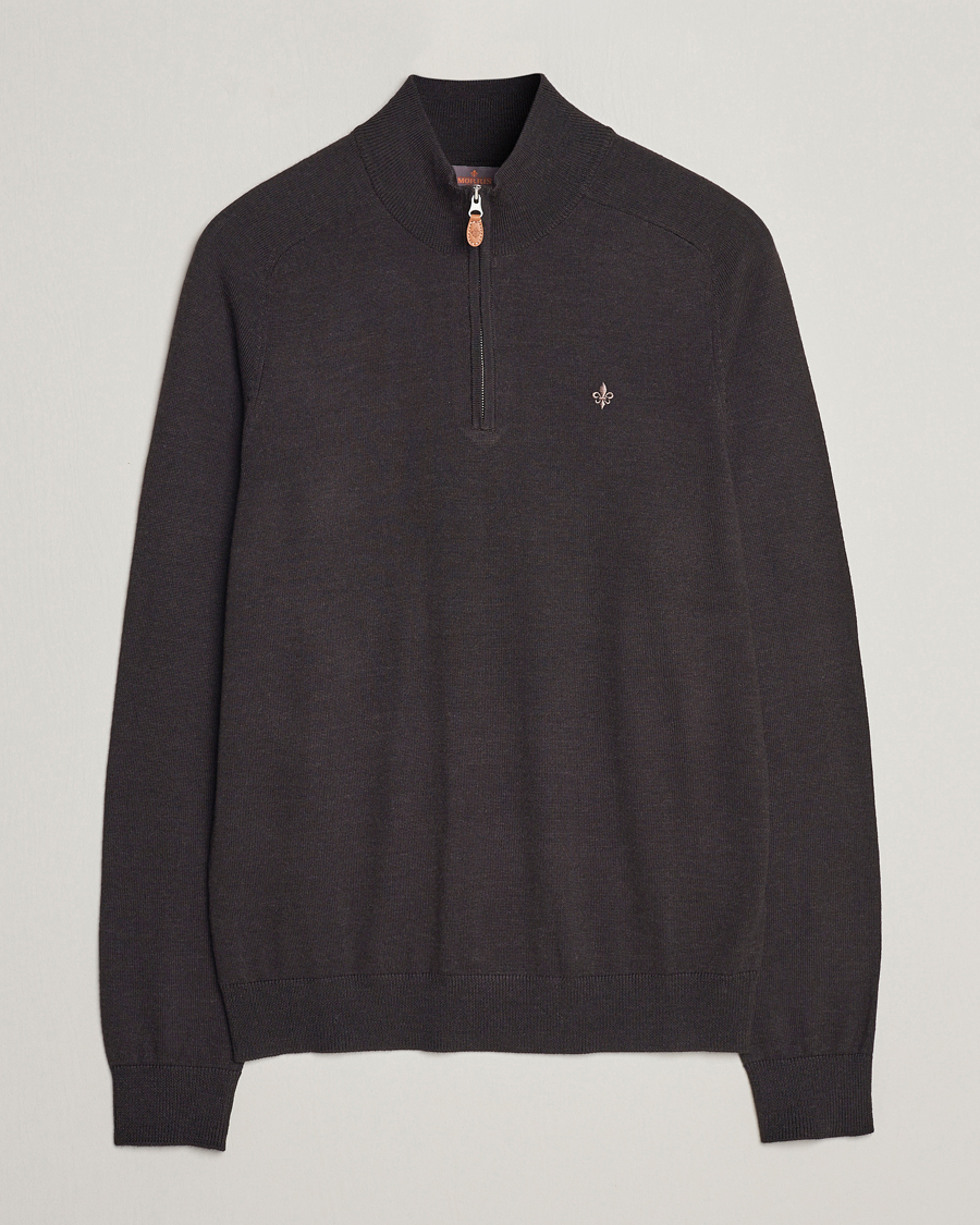 Herre | Trøjer | Morris | John Merino Half Zip Brown