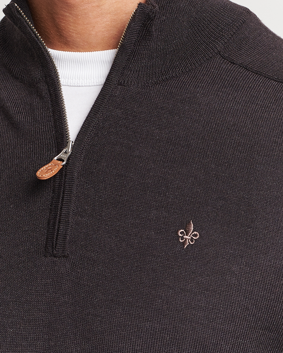 Herre | Trøjer | Morris | John Merino Half Zip Brown
