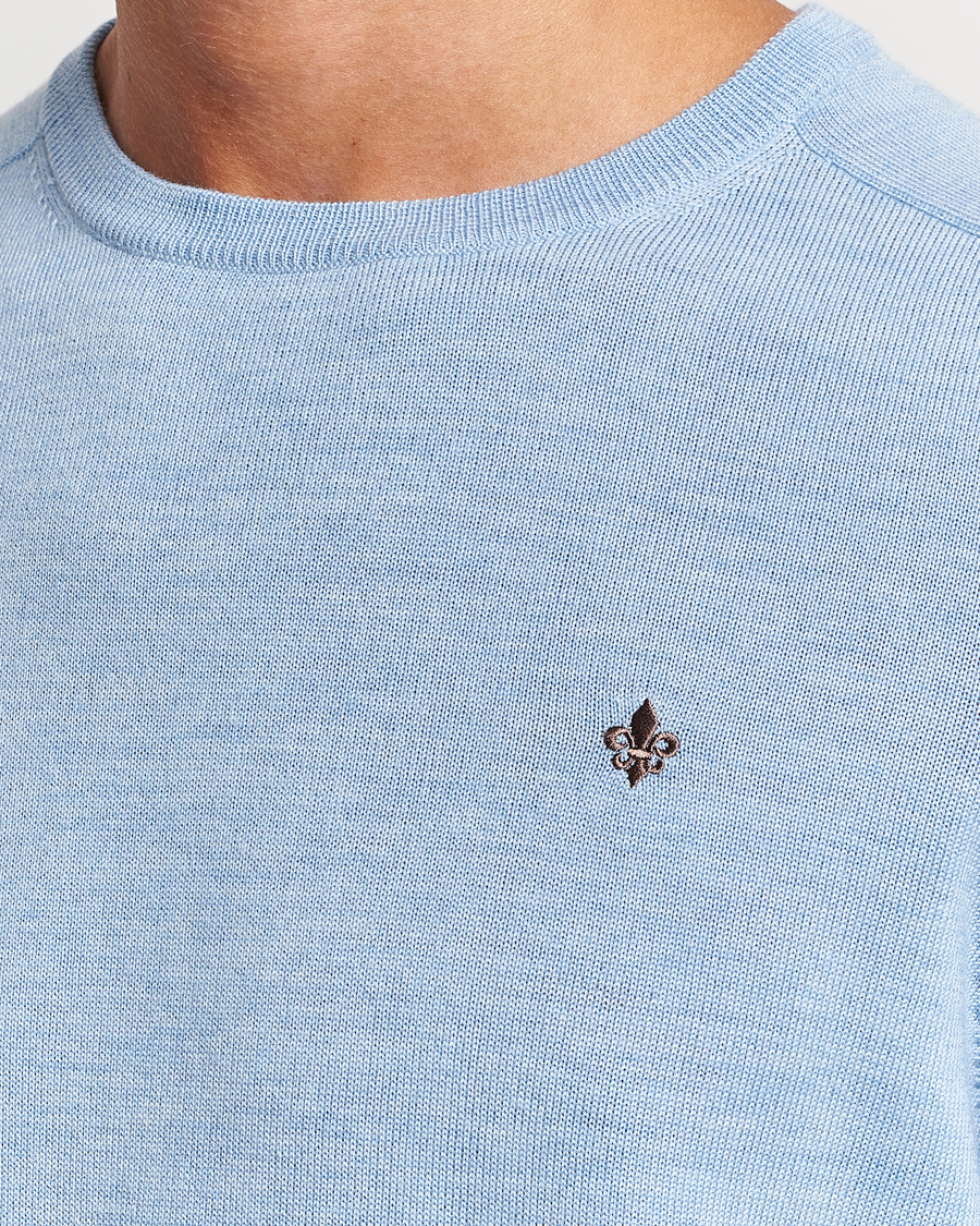 Herre | Trøjer | Morris | Merino Crew Neck Pullover Light Blue