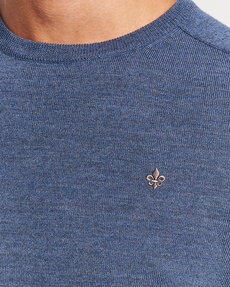 Herre | Trøjer | Morris | Merino Crew Neck Pullover Blue