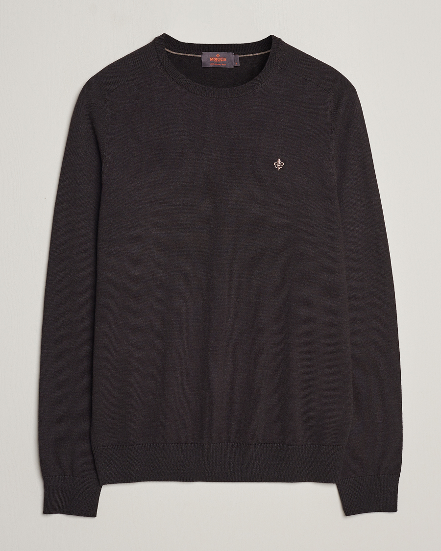 Herre | Trøjer | Morris | Merino Crew Neck Pullover Brown