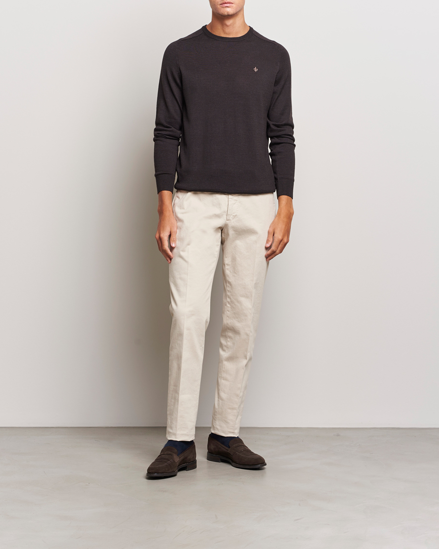 Herre | Trøjer | Morris | Merino Crew Neck Pullover Brown